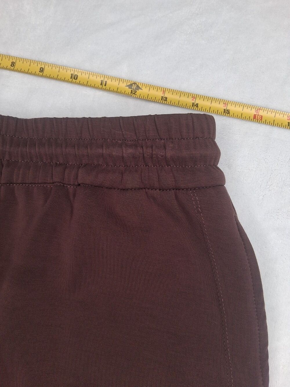 Scotch & Soda Curved Hem Drawstrings Pockets Shorts Modal Blend Brown Women's L - Picture 12 of 15
